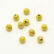 Иллюстрация Бусина круглая "Звездная пыль с полосками", 8 мм, цвет: золото