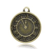 Иллюстрация Подвеска "Часы карманные", 19х17 мм, бронза