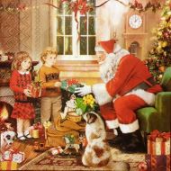 Иллюстрация Салфетка для декупажа "Санта в гостях"