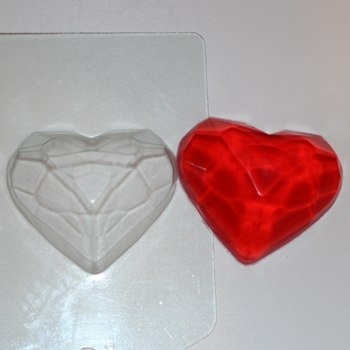Иллюстрация Пластиковая форма для мыла "Граненное сердце"