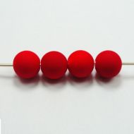 Иллюстрация Бусина неоновая, матовая, 10 мм, цвет: красный