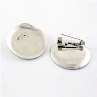 Иллюстрация Основа для броши круглая 30 мм, цвет: серебро