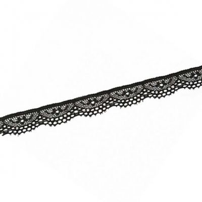 Иллюстрация Кружево, 20 мм, стрейч, цвет: черный