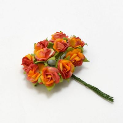 Иллюстрация Цветок со стеблем, Роза, 1,5 см, красно-оранжевый