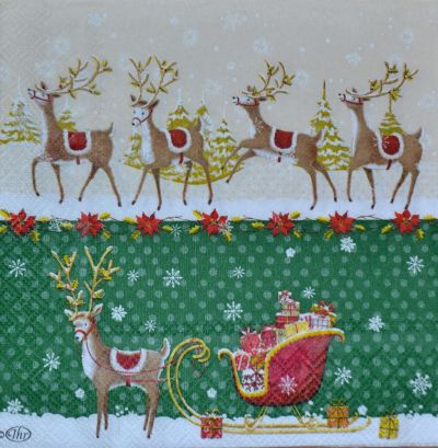 Иллюстрация Салфетка для декупажа "Дед Мороз 5", трехслойная, 33х33 см