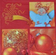 Иллюстрация Салфетка для декупажа "Новогодние игрушки 6", трехслойная, 33х33 см