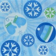 Иллюстрация Салфетка для декупажа "Снежинки, варежки, шапка", трехслойная, 33х33 см