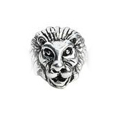 Иллюстрация Бусина металлическая "Лев", 10 мм, цвет: серебро