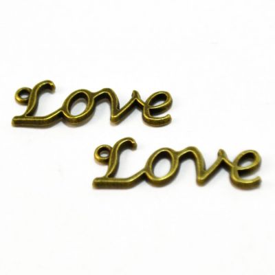 Иллюстрация Подвеска "Love", 30*10мм, цвет: бронза
