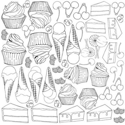 Иллюстрация Лист для для раскрашивания маркерами "Candy shop" (30,5x30,5)