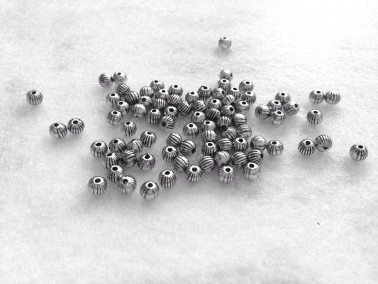 Иллюстрация Бусина разделитель "Ртутики", 4 мм цвет: серебро