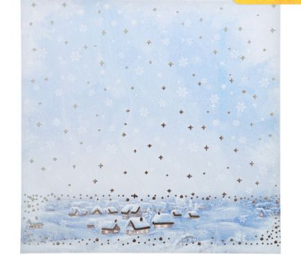 Иллюстрация Бумага с фольгированием «Зимнее утро», 20 × 20 см, 250 г/ кв.м