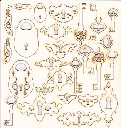 Иллюстрация Набор чипборда "Ключики-замочки"