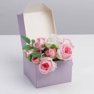 Иллюстрация Коробка для цветов без окна,  12 × 8 × 12 см, цвет лавандовый