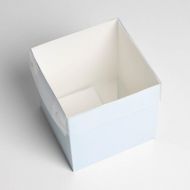 Иллюстрация Коробка с прозрачной крышкой, 12 х 12 х 12 см, цвет голубой