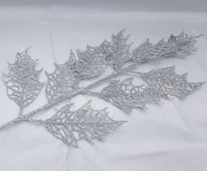 Иллюстрация Листья мерцающие "Резные", серебро, 37 см.