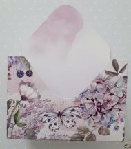 Иллюстрация Мини - конверт складной "Сиреневые цветы" 11х5х15см