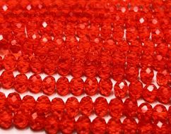 Иллюстрация Бусина-рондель граненая, стекло, 8 мм, цвет: красный