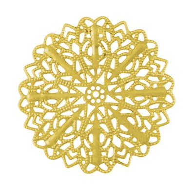 Иллюстрация Филигранная основа круглая "ЦВЕТОК", 51 мм, золото