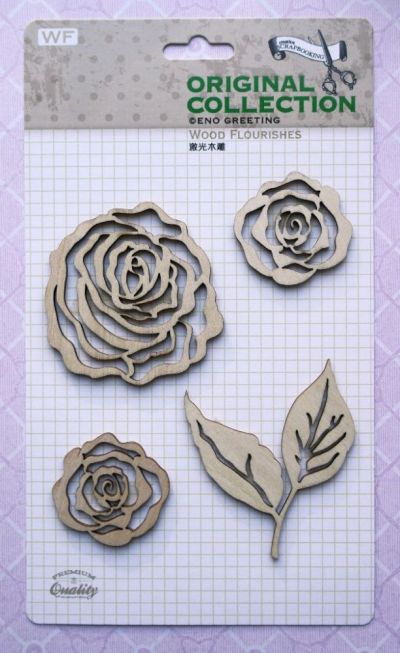 Иллюстрация Набор деревянных чипбордов "Розы"